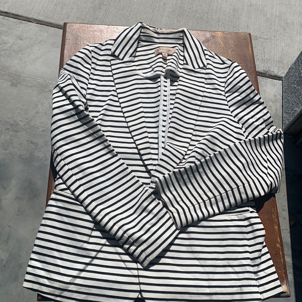 Philosophy Black and White Striped Blazer